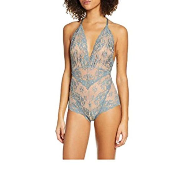 Free People Other - Free People Too Cute to Handle Bodysuit Blue M